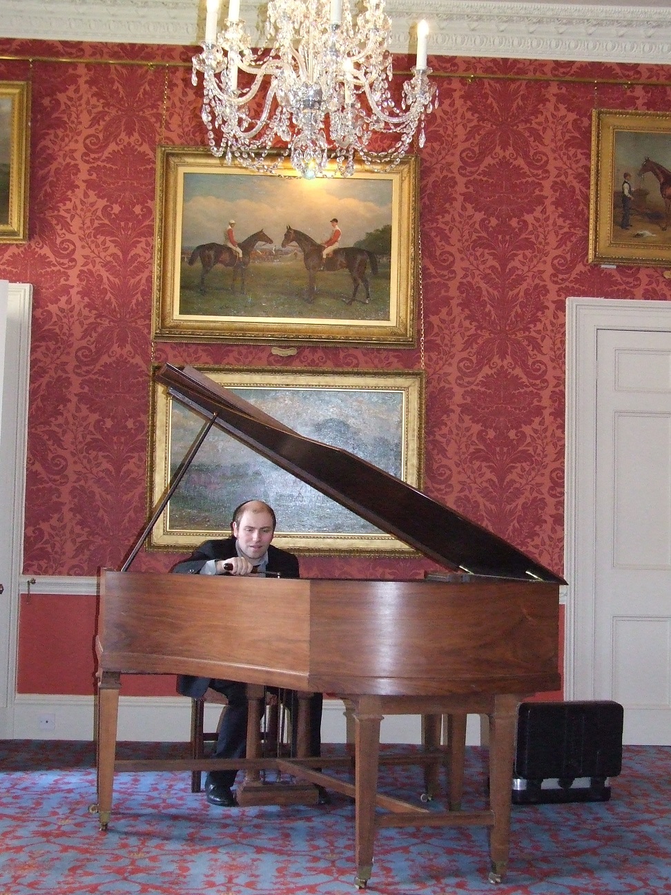 Matthew Richards tuning a John Broadwood grand piano at Weston Park, Shifnal