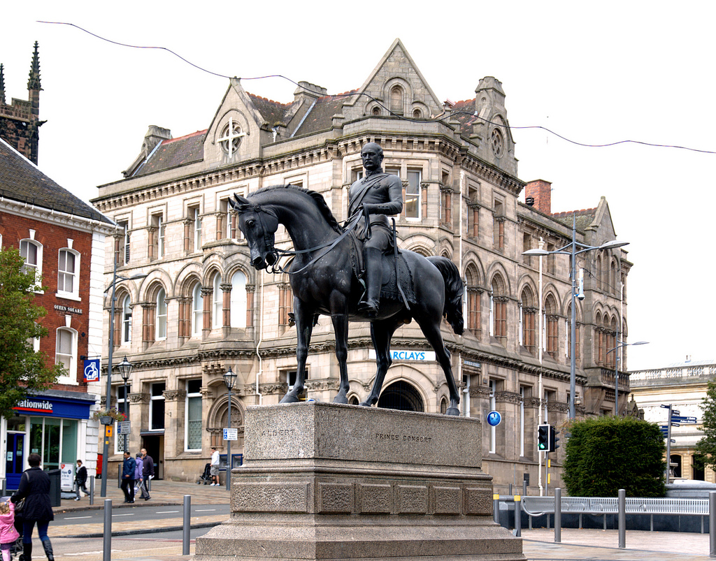 The Man on the Horse, located in queens square - unveiled by Queen Victoria in 1866