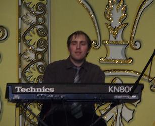 Matthew playing Keyboard at Blackpool Winter Gardens.