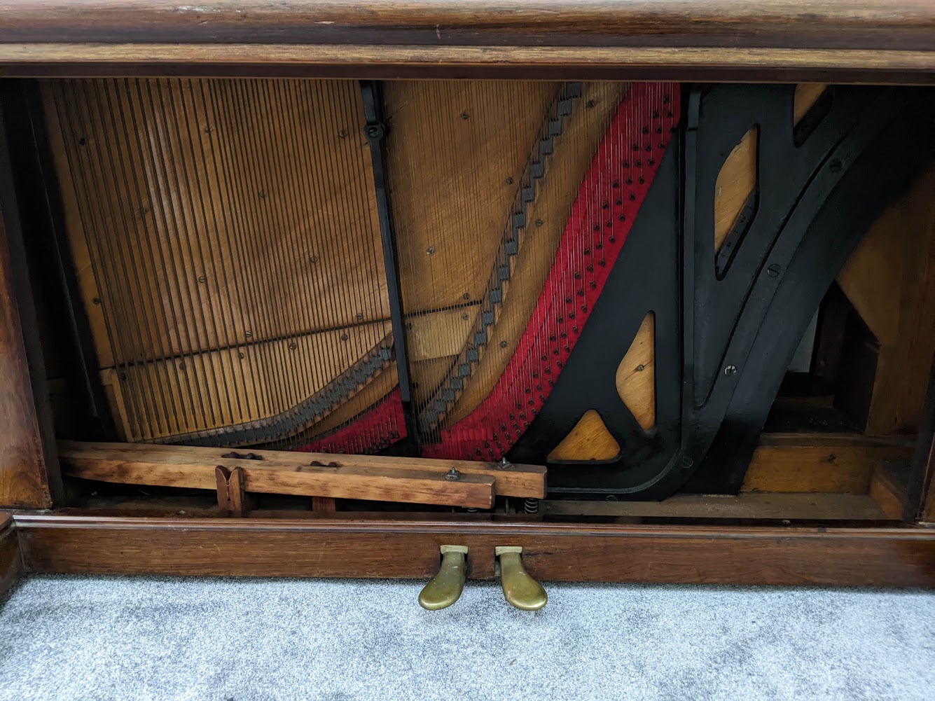 Pedals and bridges for the Bluthner c1896 Upright Piano