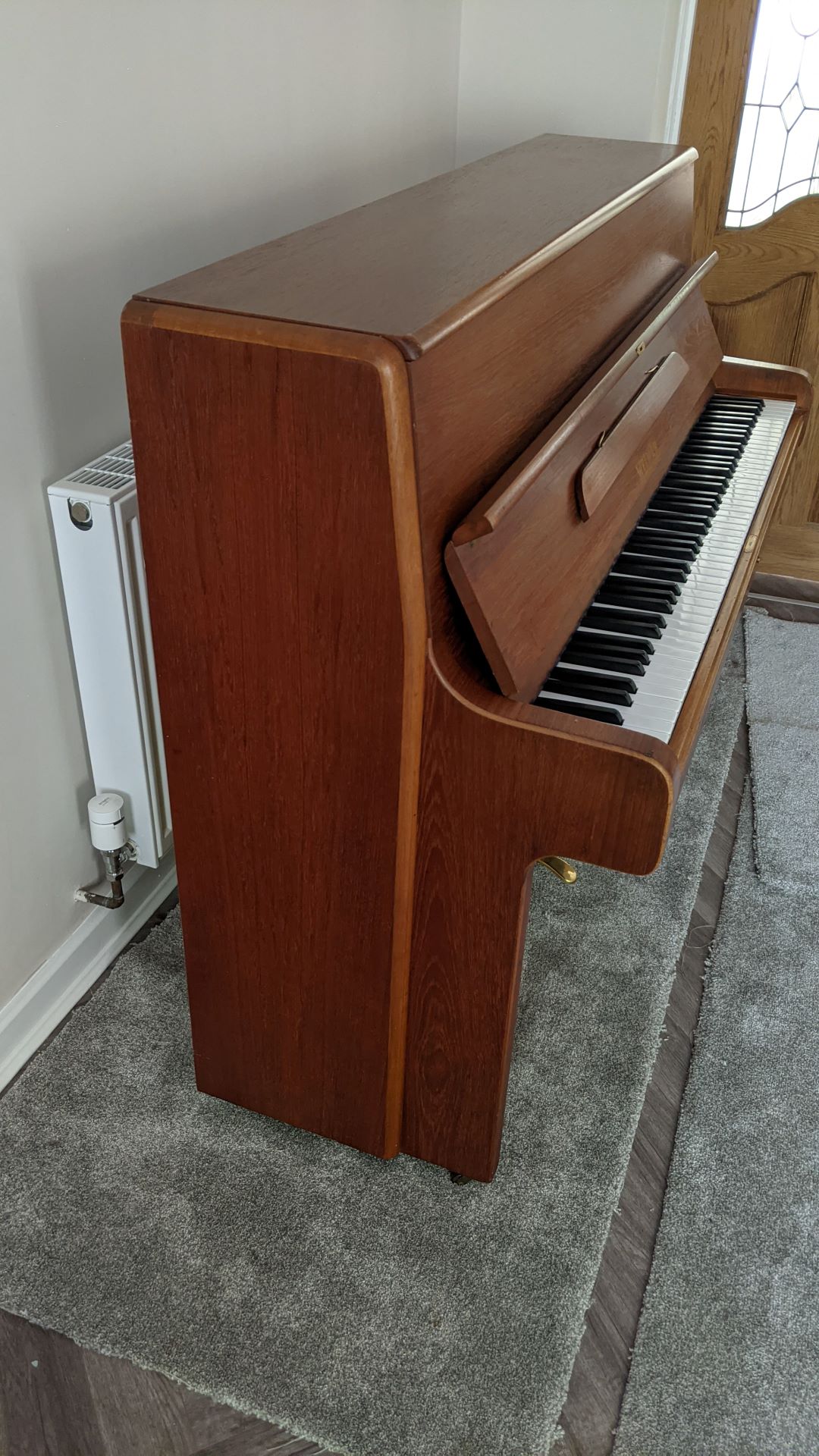 Side view of the c1975 Welmar Upright Piano